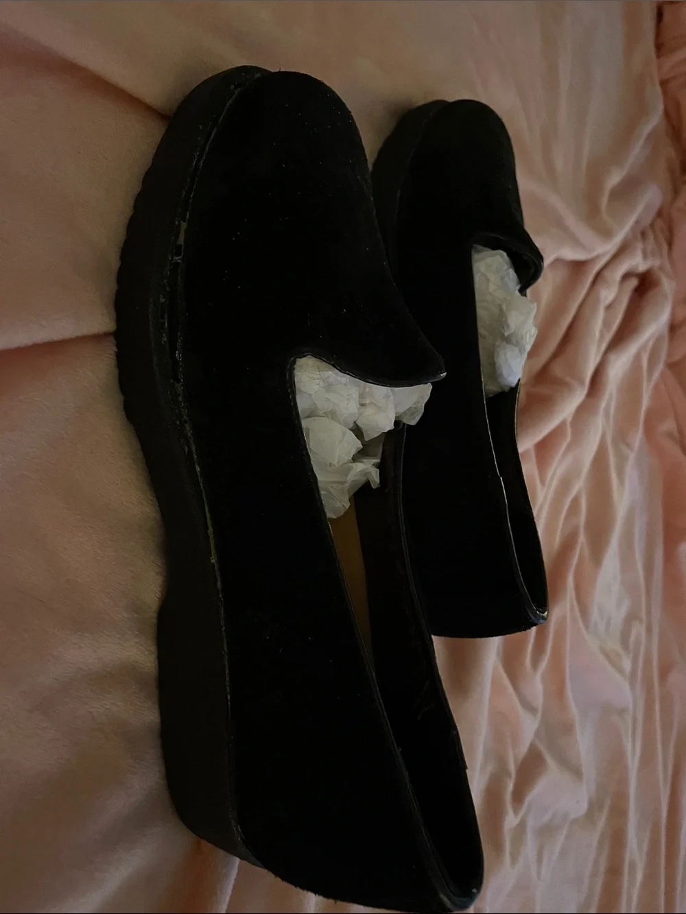 Coach Black Suede Slip-On Loafers